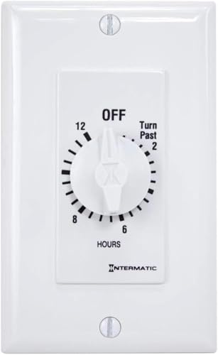 Intermatic SW12HWK 12-Hour Spring Wound Timer, White - Energy Efficient Control for Lighting and Appliances - No Electricity Needed, Easy Installation for Homes and Offices - size: 720 Minutes