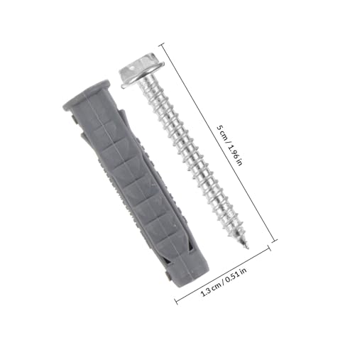 Hemobllo 6pcs Plastic Expansion Anchors and Carbon Steel Screws Set for Air Conditioner and Tv Wall Mount Installation, Self-Drilling Hollow-wall Anchors with Flat Screws for Drywall
