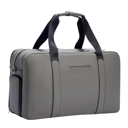 The FTL Pro Mens Travel Bag - 30L Premium Work to Gym Weekender Duffel with Garment Bag, Shoe Space & 18" Laptop Sleeve - Organized Athletic Business Carry On Hybrid, Fits Under Airplane Seat - Grey - color: Stone Grey, style: Pro