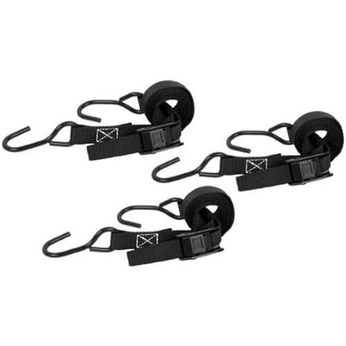 Muddy 1" X 8' Cam-Buckle Rugged Durable Reliable Adjustable Versatile Outdoor Strap with 2 Vinyl-Coated Steel Hooks, 400-lbs Maximum Capacity, 3 Pack