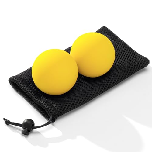 SUBCULTUREPICK Massage Lacrosse Balls for Myofascial Release,Yoga Deep Tissue Massage,Trigger Point Therapy and Foot Plantar Fasciitis,Muscle Soreness Massager Ball (2 Packs) (Yellow) - color: Yellow