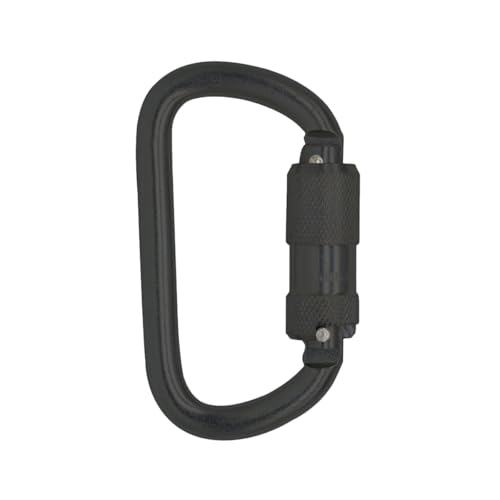 Heavy Duty Carabiner 30KN(6500LBS) Auto Locking Climbing Carabiners Clips for Rock Climbing,Rappelling,Hunting, Rescue Equipment(CE Rated,D Shape) - color: Black(1Pack)