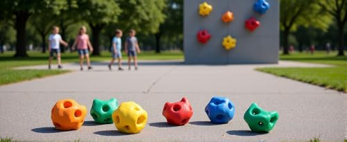 Rock Climbing Holds Set, Colorful Ergonomic Stones with Textured Grip for Indoor Outdoor Climbing Walls