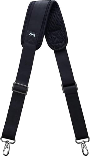 Bag Shoulder Strap, Padded Adjustable Shoulder Strap Replacement - color: Black, size: 57"