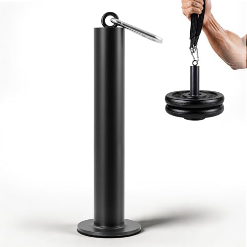 500LB Loading Pin, Carabiner for Cable Pulley LAT Pulldown | Fits 1" & 2" Olympic plates. Heavy steel supports 500LB load. Anti-slip quiet base for home gym strength training - color: Black-2"loading pin
