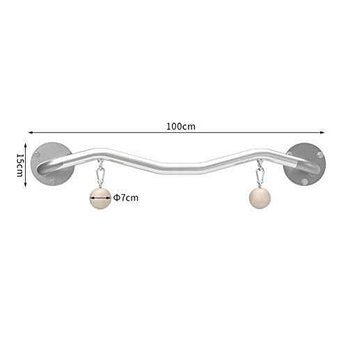 Wall-Mounted Horizontal Bar， Home Pull-up Wrist Strength Training Finger Grip Ball， Rock Climbing Equipment， Load 200kg， - color: Silver