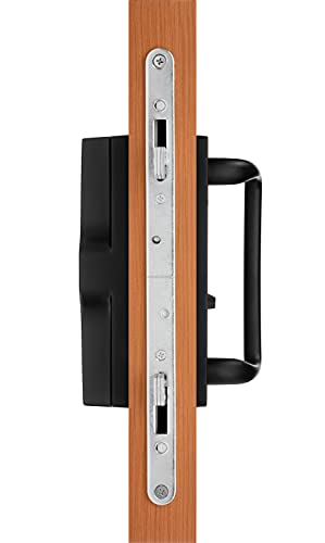 Rockwell Security Euro-Charlotte Sliding Glass Door Handle in Antique Black Finish fits 3-15/16" Screwholes and Fits Up to 1-3/4" Thick Doors - color: Antique Black
