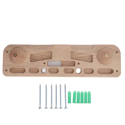 Keenso Wooden Rock Climbing Hangboard, Wooden Hangboard Climbing Board Fingerboard Climbing Training Board for Building Core Strength and Endurance