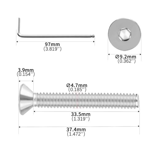 #10-24x1-1/2 Flat Head Socket Cap Screws Bolts 30pcs HS/JXLS-03 | 304 Stainless Steel, UNC Coarse Full Thread, Equipped with Phillips Bit, for DIY, for Repair, Install Furniture Screws - size: #10-24x1-1/2"