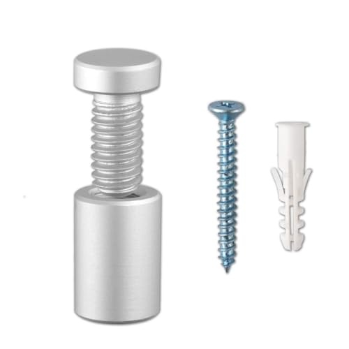 Sign Standoff 1/2" x 3/4", Solid Aluminum Sign Standoff Screws Mounting Hardware for Glass Panel, Acrylic Panel,Pack of 8 - color: Silver, size: 1/2"x3/4" 8 Pack