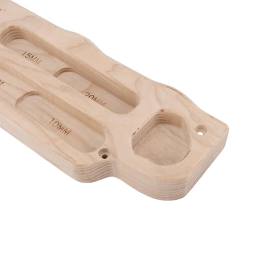 Wooden Rock Climbing Hangboard, Solid Wood Fingerboard Training Board for Bouldering Pull Up with Mounting Kit for Home Climbing Gym