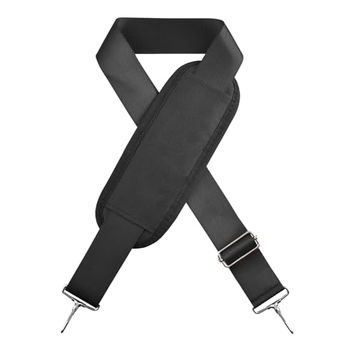 Wide Replacement Shoulder Strap Adjustable Crossbody Canvas Webbing for Messenger Bag Laptop Computer Bag - color: #2 - Black