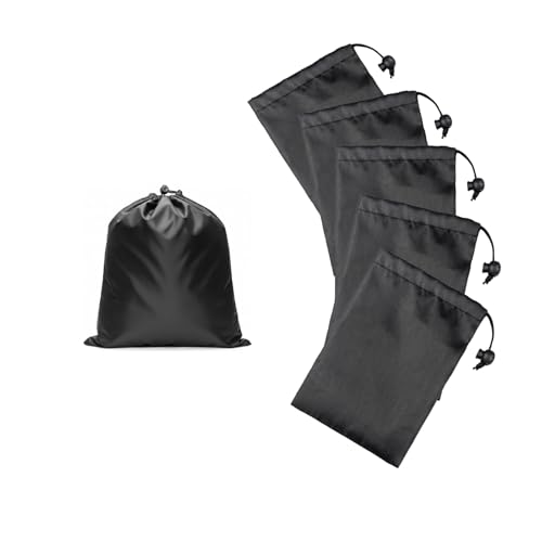 6-Pack Nylon Drawstring Bags with Toggle Closure - Multi-Size Cinch Sack Set for Travel Luggage Organization, Gym Gear, Shoe Storage, and Folding Blind Cane Pouch - Ditty Bags (7 x 9 Inch) - size: 7 x 9 Inch