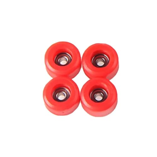Fingerboard Wheels 10Set Professional PU+Metal Urethane CNC Bearing Wheel for Wooden Fingerboard Wheels(-RD) - color: -Rd