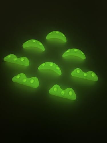 Glow in The Dark Screw-on Rock Climbing Holds Set of 8 Easy to Grab Climbing Holds for Kids Swing Sets Kids Playrooms Home Climbing Walls. Friendly Textured Kids Climbing Holds.