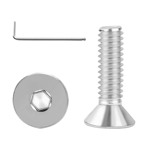 #10-24x3/4 Flat Head Socket Cap Screws Bolts 30pcs HS/JXLS-03 | 304 Stainless Steel, UNC Coarse Full Thread, Equipped with Phillips Bit, for DIY, for Repair, Install Furniture Screws - size: #10-24x3/4"