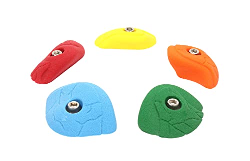 Atomik Rock Climbing Holds Set of 5 Bolt-On Medium Classic Edges Style 1 in Assorted Bright Tones