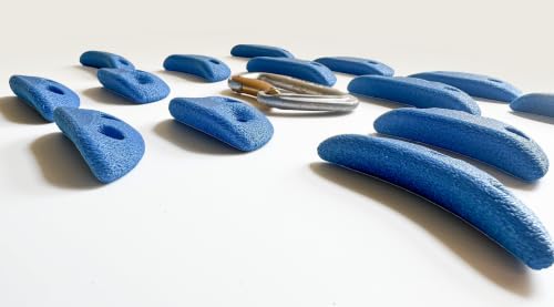 14 Screw On Crimp Rock Climbing Holds Advanced Climbing Holds Home Climbing Wall Bouldering Gym Holds Eco Friendly Dual Textured Crimps for Finger Strength - color: Blue