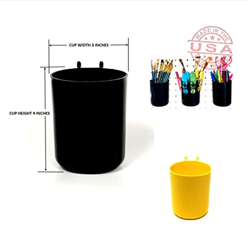 WallPeg Pegboard Bins & Cups - 15 each 5" Bins and 5 each 5" Cups - Hooks to Peg Board Panel Organize Hardware Arrange Accessories Workbench Tool Organizer Garage Storage -MADE IN USA- - style: 15 (5" Bins & 5 cups)
