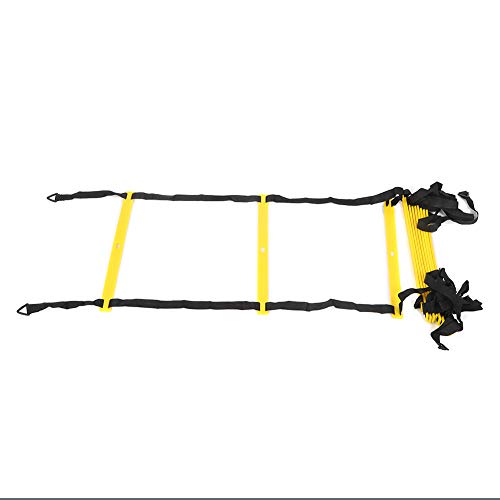 12 Rungs Running Competition Football Training Ladder, Soft Agile Speed Ladder with Reinforced Belt, Adjustable Rung Spacing for Warm Up Exercise, Coordination Training, Includes