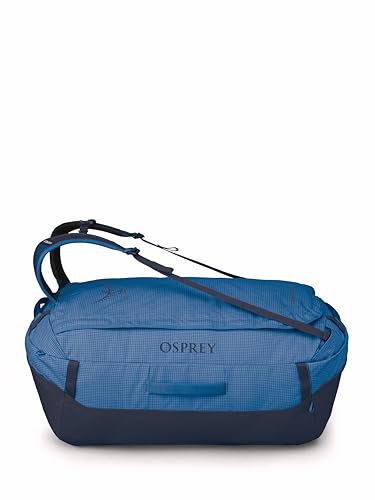 Osprey Transporter Lightweight Travel Duffel Bag - Extra Large Water Resistant Durable Gear Bag for Men and Women - color: Blue Flame/Nocturnal Blue, style: 120l