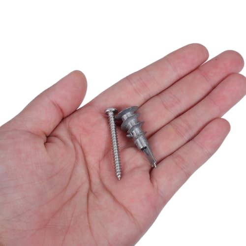 Artibetter 30 Sets Zinc Alloy Drywall Anchors with M4.2 Self Drilling Screws Heavy Duty Hollow Wall Expansion Screw Kit for Concrete and Plasterboard Reinforced Support for Mounting Lights