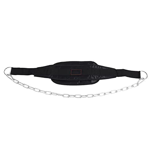 Fitness Drop Weight Dip Belt with 2 Chains Adjustable Nylon Weightlifting Belt for Pull Ups Strength Training