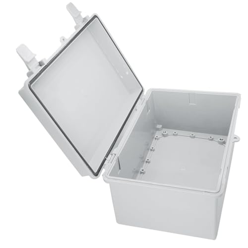 Waterproof Outdoor Electrical Box Junction Box Weatherproof IP67 ABS Plastic Enclosure Switch Router Project Box with 2 Cable Glands Grey 11.4"x7.5"x5.5" - size: 11.4"L x 7.5"W x 5.5"H