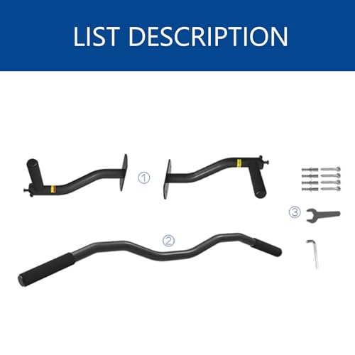 Joist Mount Pull Up Bar, Ceiling Mount Pull Up, Strength Training Pull-Up Bars, Bar with Multi-Grip Foam Grip, 40'' Wide, Pull Up Bar for Home Gym,Silver-Straightrod - color: Silver, size: Straightrod