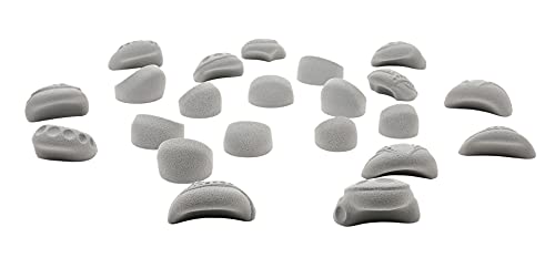 Atomik Rock Climbing Holds Set of 22 Bolt-on Tennis-Shoe Friendly in Earth Tone Gray