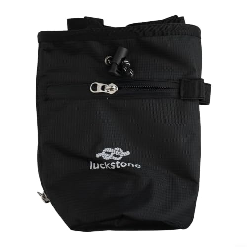 Rock Climbing Chalk Bag Featuring Stiffened Rim and Fleece Lining, No-Spill Magnesium Bag for Weightlifting Gymnastics Bouldering, 420D Fabric with Quick Clip Belt and Phone Pocket(Black) - size: Black