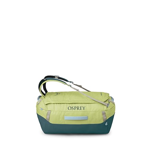 Osprey Transporter Lightweight Travel Duffel Bag - Extra Large Water Resistant Durable Gear Bag for Men and Women - color: Glow Dew-torrent Blue, style: 65l