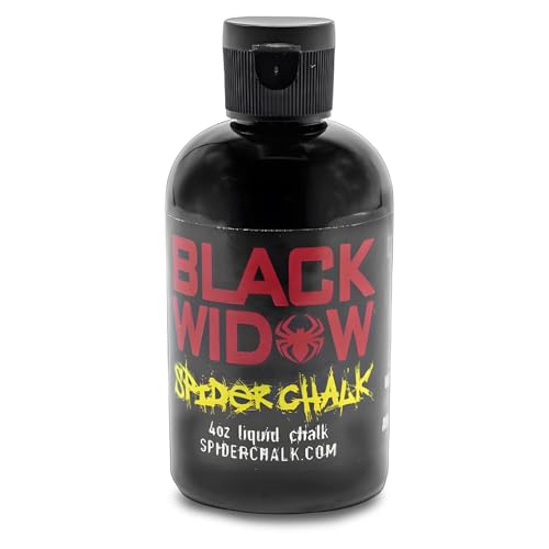 SPIDER CHALK Black Widow Liquid Chalk No Mess Weightlifting Gym Chalk, Lab-Grade, Skin-Friendly Safe Ingredients, Made in the USA