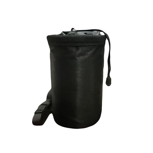 Rock Climbing Chalk Bag & Bouldering Bucket, 7.5" Oxford with Zipper Pocket - Lightweight Gym Accessories for Men Women (Black/Charcoal Grey) - color: Black