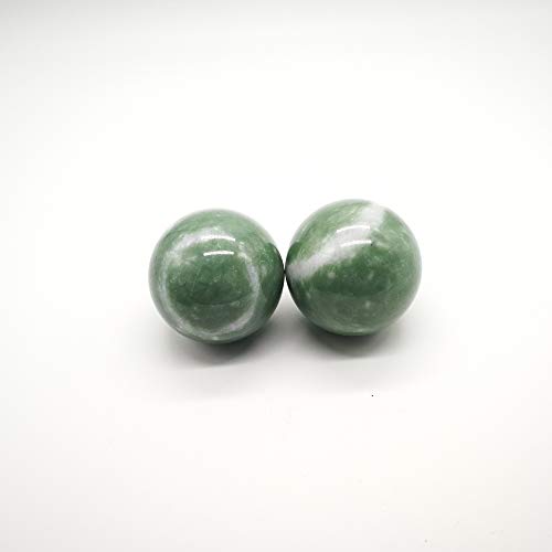 2" Greenish Stone Baoding Balls,Hand Exercise Tool