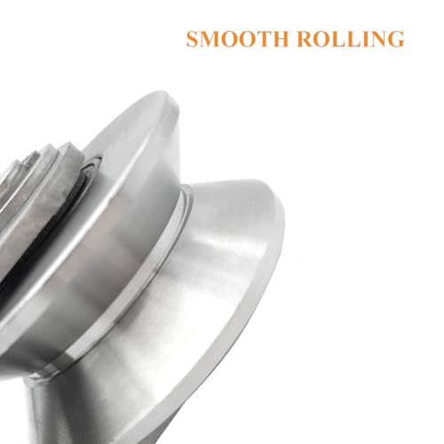 Stainless Steel V Groove Wheel Heavy Duty Pulley Smooth Rolling Door Wheels Sliding Gate Hardware High Weight Capacity Rollers Rolling Driveway Gate Bracket Rollers for Carts Furniture Machinery - size: 4pc 3inV