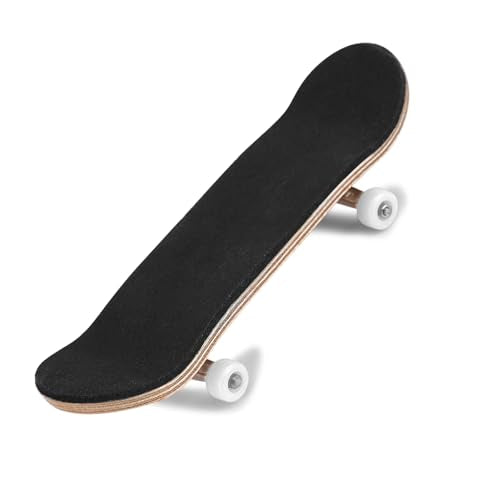 Milltrip Wooden Finger Skateboards, 1Pc Maple Wooden Alloy Fingerboard Finger Skateboards with Box Reduce Pressure Gifts (White) - color: White