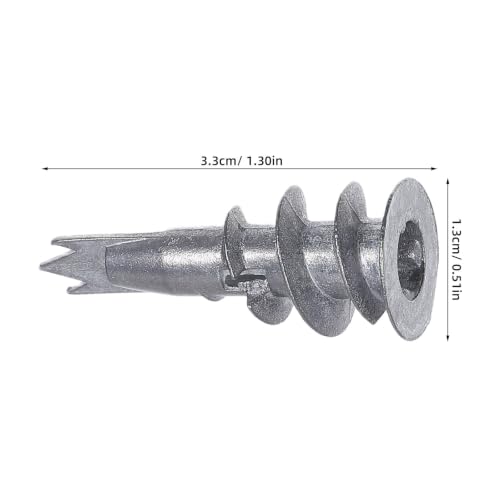 Artibetter 30 Sets Zinc Alloy Drywall Anchors with M4.2 Self Drilling Screws Heavy Duty Hollow Wall Expansion Screw Kit for Concrete and Plasterboard Reinforced Support for Mounting Lights