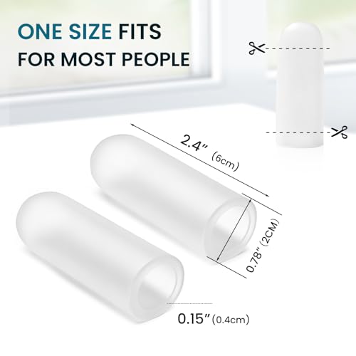 Povihome Finger Cots Protectors - Moisturizing Thumb and Finger Covers - Thickend Version - Elastic Cracked Silicone Finger Sleeves to Protect Cracked, Peel Finger and Other Finger Pain (Clear, 10PCS) - color: Clear, size: Medium (10PCS)