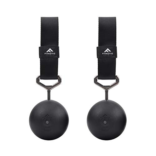 Rock Climbing Solid Training Cannonball Bomb Power Pull Up Ball Hold Grips for Straps for Finger, Forearm, Biceps, Back Muscles - color: Black (3")