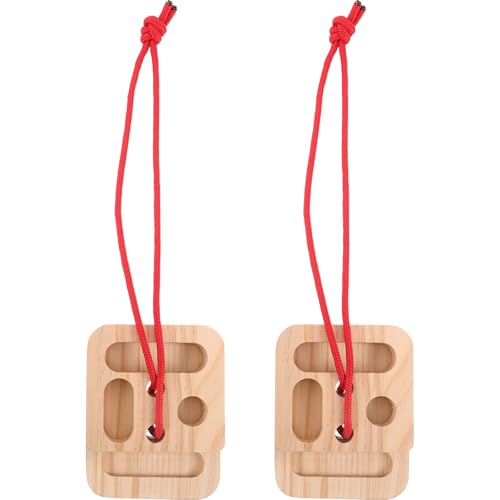 2Pcs Rock Climbing Hangboard - Wooden Hand Grip Strengthener Forearm Exerciser for Climbers Athletes - Rock Climbing Board for Hanging Practice Khaki - color: Beige