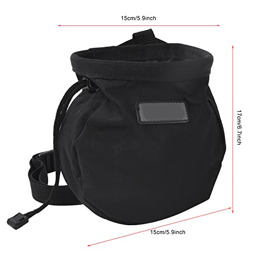 Premium Rock Climbing Chalk Bag with Adjustable Waist Belt Large Capacity Magnesium Powder Pouch for Outdoor Climbing Gym Workouts Oxford Fabric Durable Black 15x15x17cm
