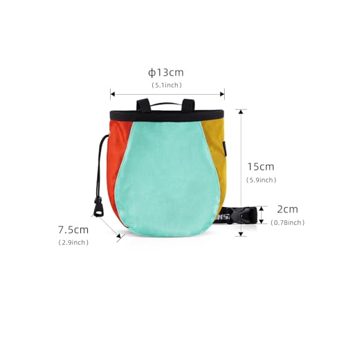 Gym Chalk Bag Waterproof Refillable Pouch | Rock Climbing Storage Pockets Outdoor Gear for Weightlifting Disc Golf Gymnastics Outdoor Adventure Weightlifters Climbers