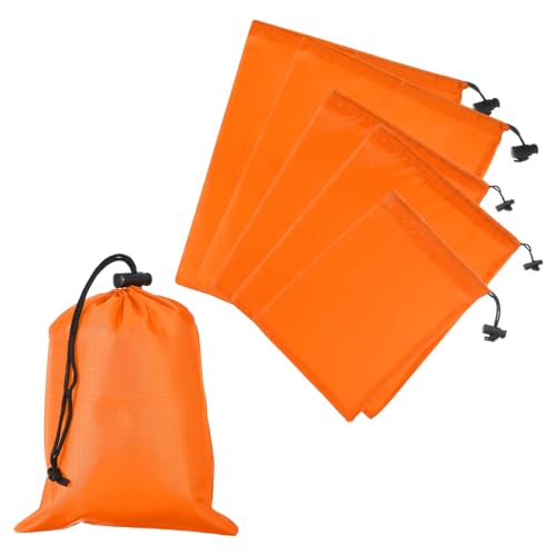 Drawstring Bag with Toggle, Stuff Sack String Waterproof Travel Storage Bags Cinch Stuff Pouch -Fitting for Yoga - color: Orange