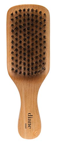 Diane Hard Reinforced Boar Curved Club Wave Hair Brush for Styling and Wave Maintenance, Perfect for Short Cuts, Fades, and Thick, Tight Curls