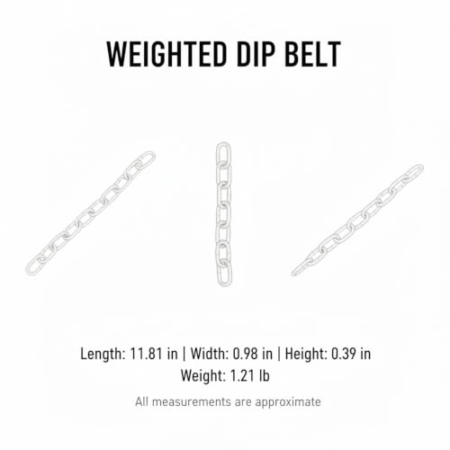 1 PC Weighted Dip Belt with Iron Chain, Heavy Duty Strength Training Attachment for Pull Ups and Dips