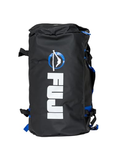 FUJI Unisex Convertible Duffle Backpack, Water-Resistant (Not Waterproof), Multi-Functional Luggage Gym Bag for Men and Women - color: Black/Blue