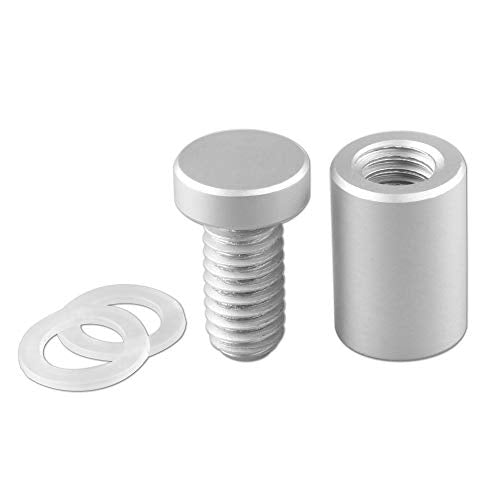 Sign Standoff 1/2" x 3/4", Solid Aluminum Sign Standoff Screws Mounting Hardware for Glass Panel, Acrylic Panel,Pack of 4 - color: Silver, size: 1/2"x3/4" 4 Pack