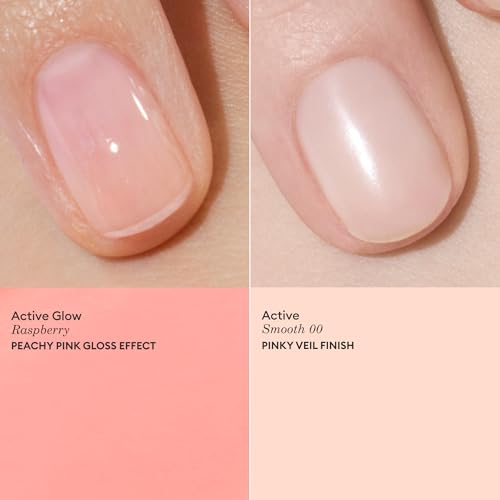Manucurist Active Icons Duo Smooth 00 & Glow Raspberry Set | Nail Strengthener Polish Duo with Active Smooth 00 and Active Glow Raspberry - No Lamp, Gifts for Women - color: Active Smooth 00, Active Glow Raspberry