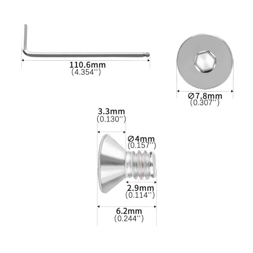 #8-32x1/4 Flat Head Socket Cap Screws Bolts 30pcs HS/JXLS-03 | 304 Stainless Steel, UNC Coarse Full Thread, Equipped with Phillips Bit, for DIY, for Repair, Install Furniture Screws - size: #8-32x1/4"